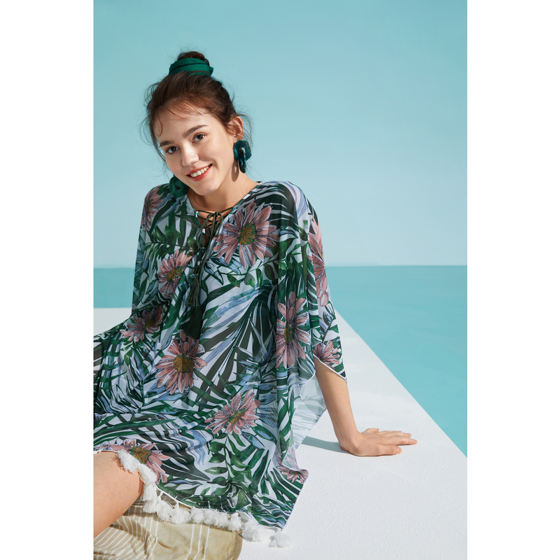 YINER LIFE 时尚印花罩衫裙8J50215110