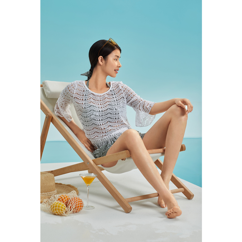 YINER LIFE 镂空蕾丝罩衫分体泳衣四件套8J50215150