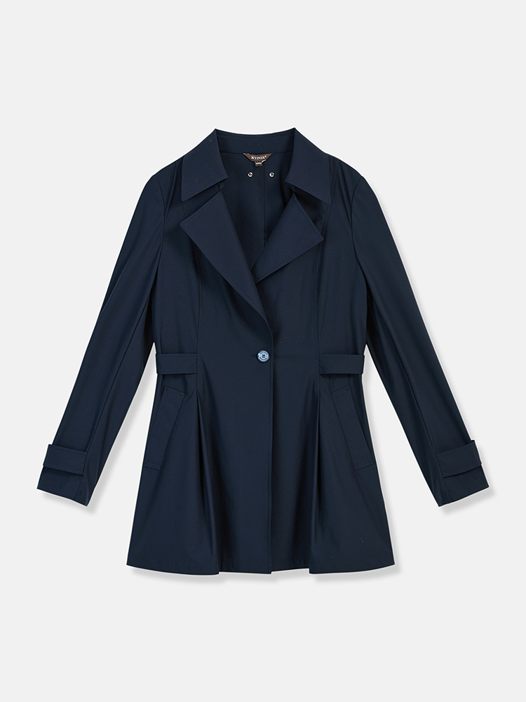 YINER音儿专选2026春季新款优雅时尚通勤大翻领一手长风衣外套8C66107026