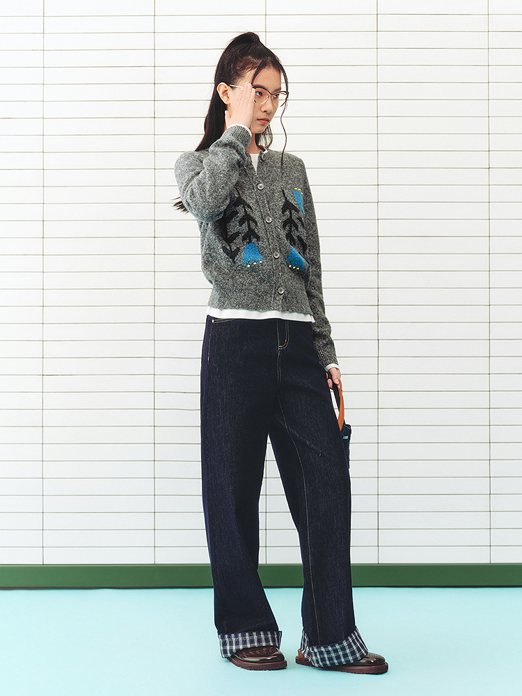 ToyzY2026春季新款花朵提花羊毛针织衫ZC36106690