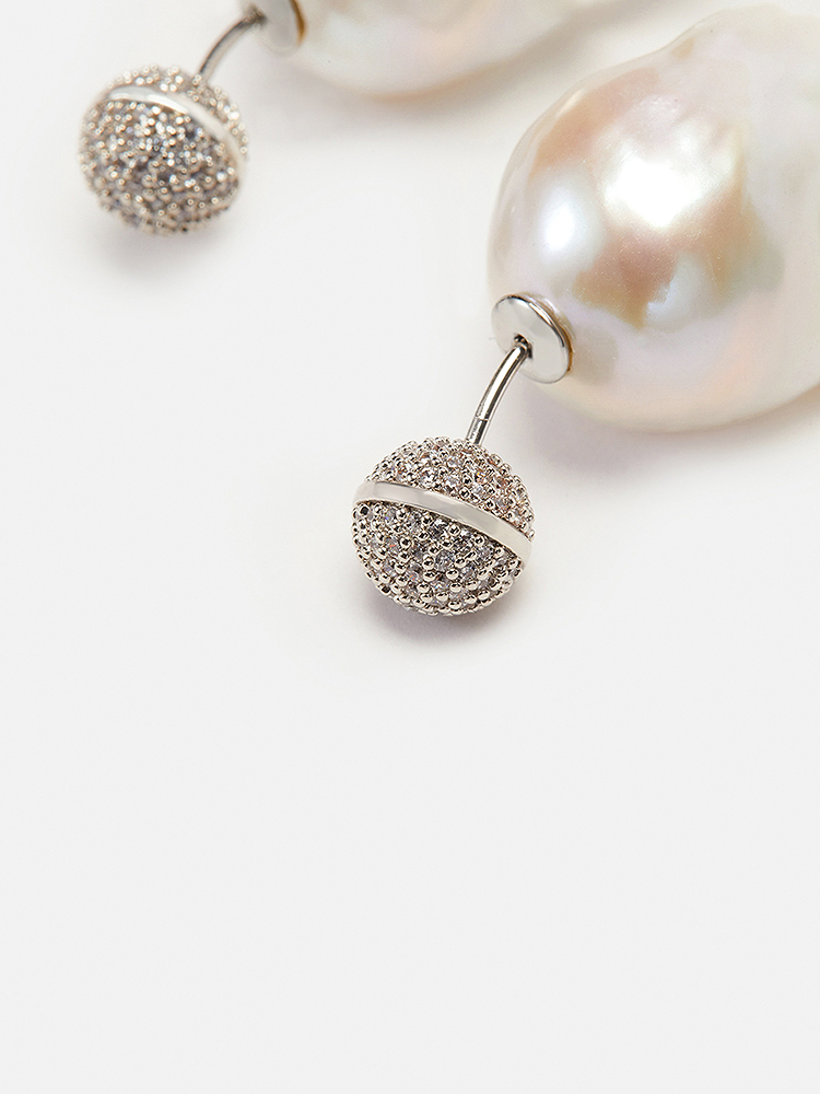 Song of Song歌中歌2024冬季银色巴洛克珍珠耳饰5C34594010