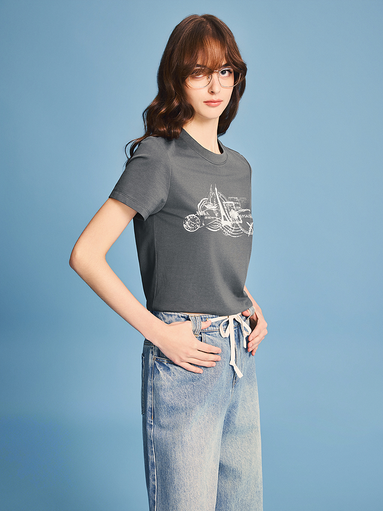 PSALTER诗篇 2026春季新款天丝印花T恤6C36160020