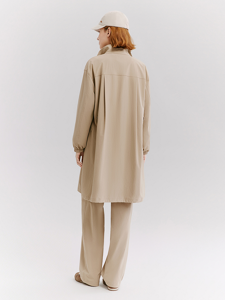 XII BASKET十二篮26春新立领H型中长款风衣防水耐磨复古通勤外套7C36107370