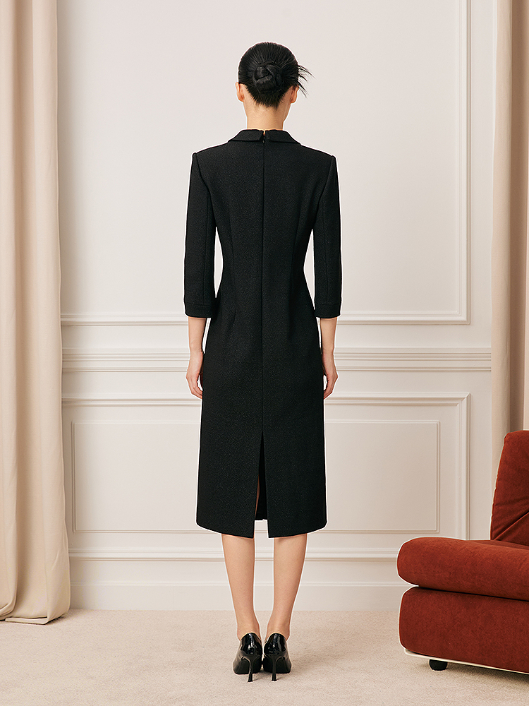 Song of Song歌中歌2026春季新款修身通勤衬衫领三醋酸连衣裙5C36105540