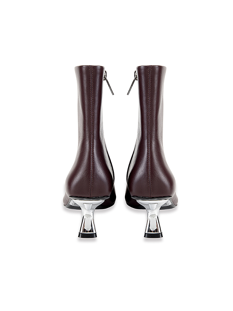 Song of Song歌中歌冬季酒红羊皮中筒靴女士鞋5C35592020