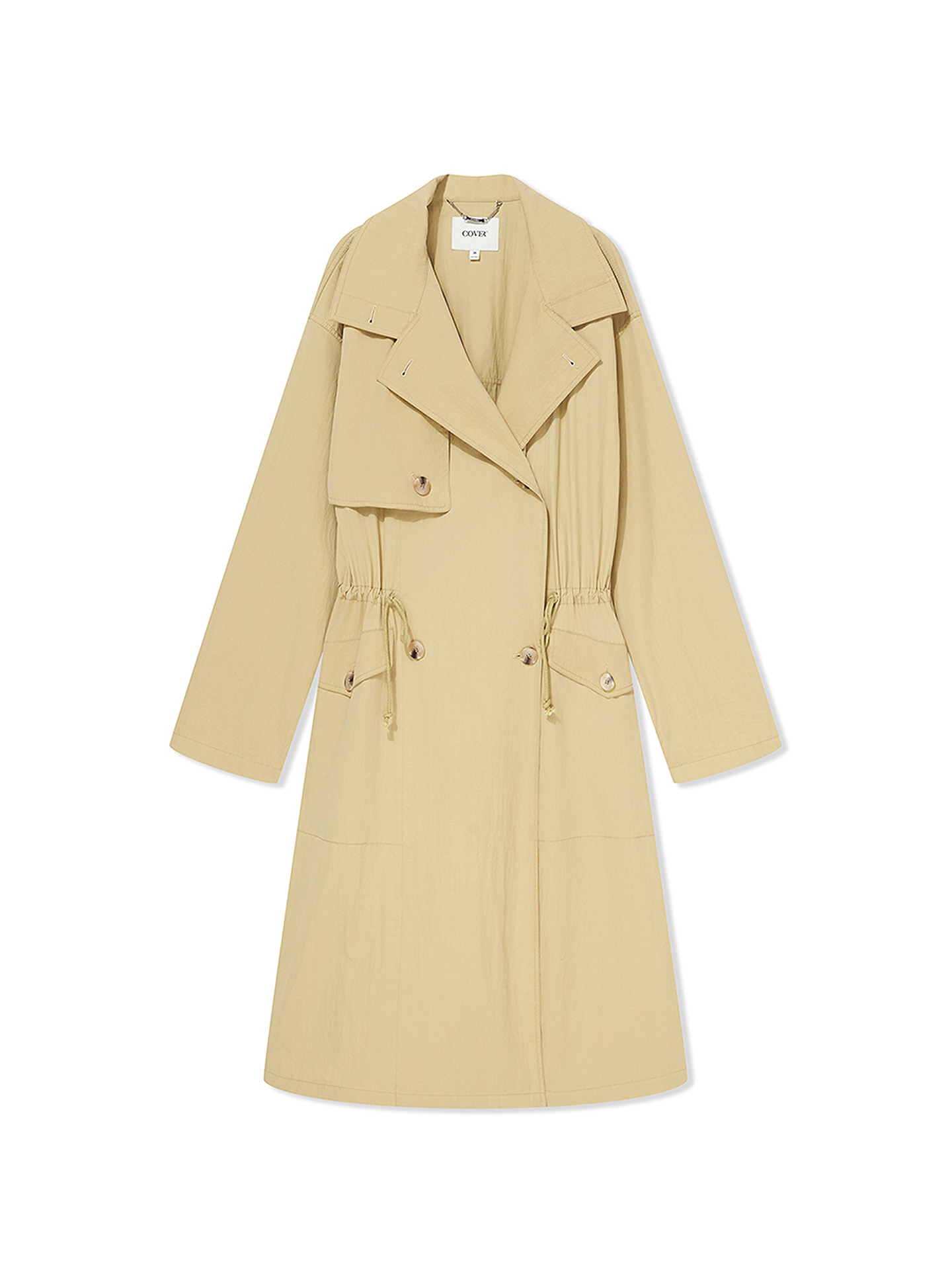 COVERINS2026春季新款宽松抽绳收腰风衣CC36107010