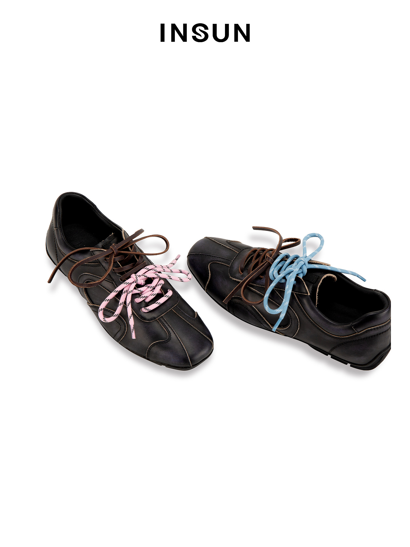 INSUN恩裳2026春季复古牛皮革德训鞋9C36192010