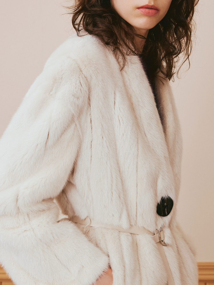 PSALTER诗篇 长款优雅整貂皮草外套6C63509135  