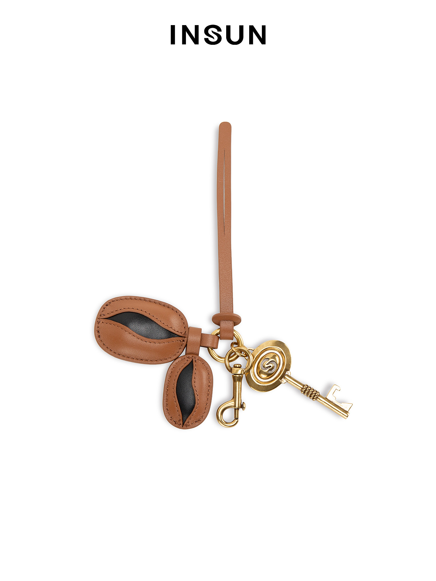 INSUN恩裳2026春复古皮革包挂件9C36199020