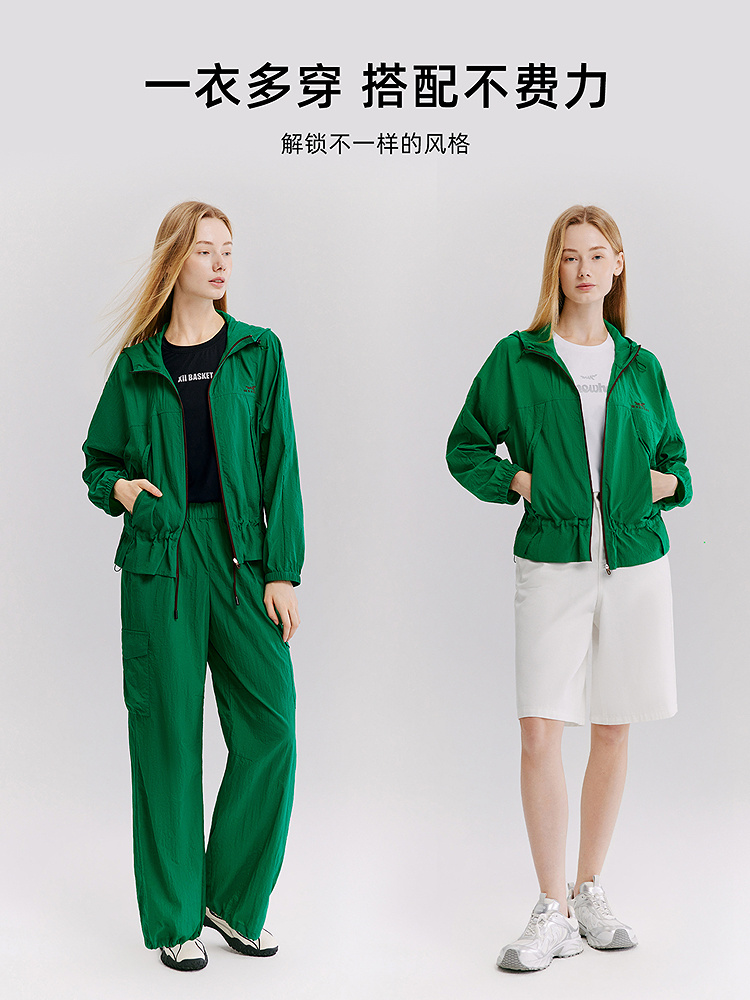 XII BASKET十二篮专选27春新款山系连帽拉链防风户外休闲外套7C67110160
