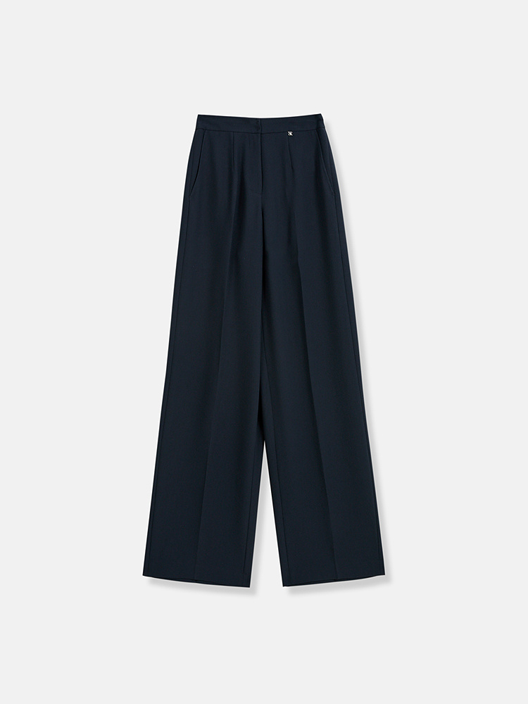 YINER音儿专选2026夏季新款时尚通勤醋酸混纺直筒阔腿西装休闲裤8C66220016