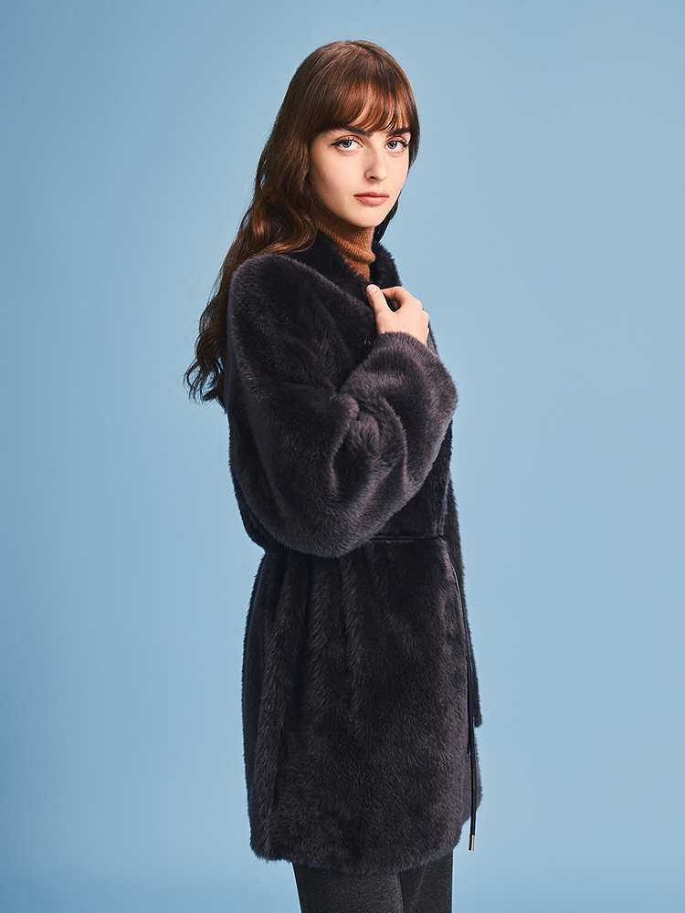 PSALTER诗篇 时尚高级皮毛一体皮草外套6C66109183