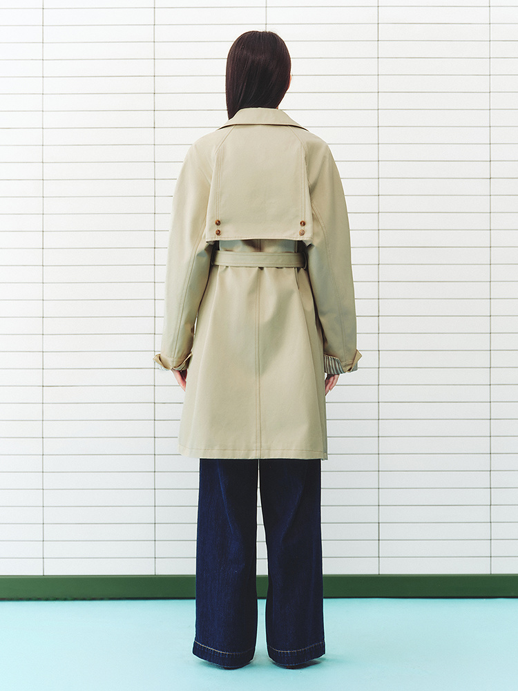 ToyzY2026春季新款宽松落肩简约翻领风衣ZC36107030