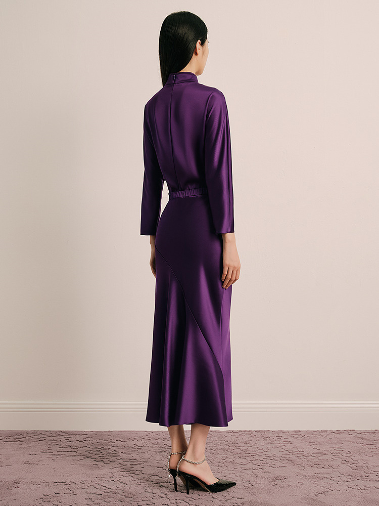 OBBLIGATO奥丽嘉朵2025春季金标夜光紫雅致新中式立领单上衣1C35170200