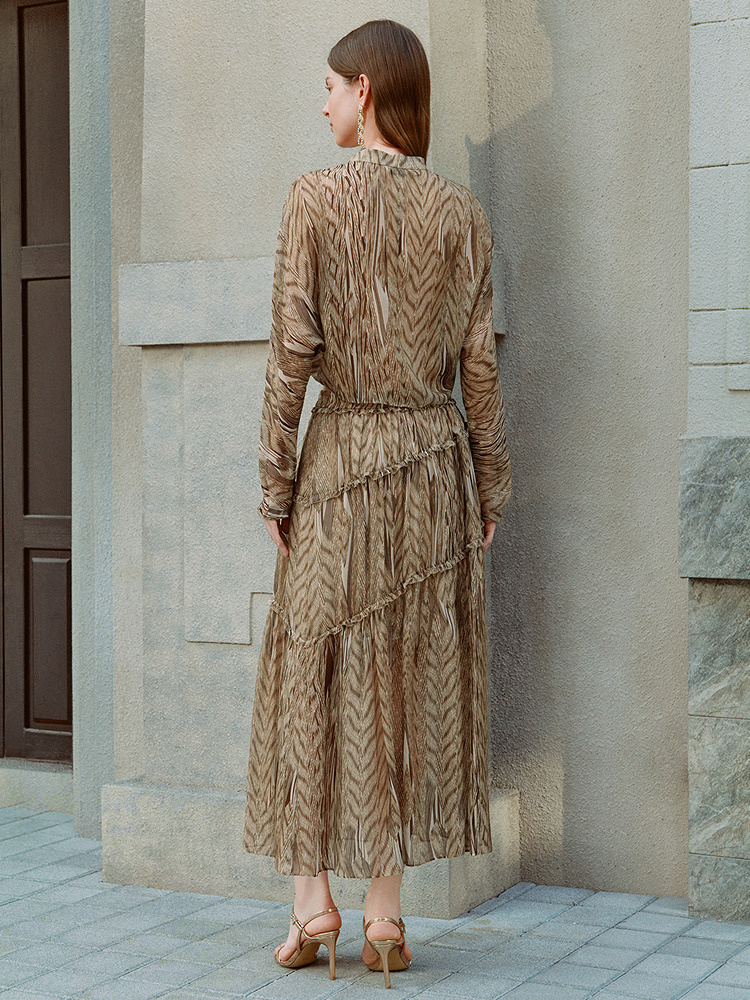 OBBLIGATO奥丽嘉朵2026夏季新款驼色印花短裙1C36250060