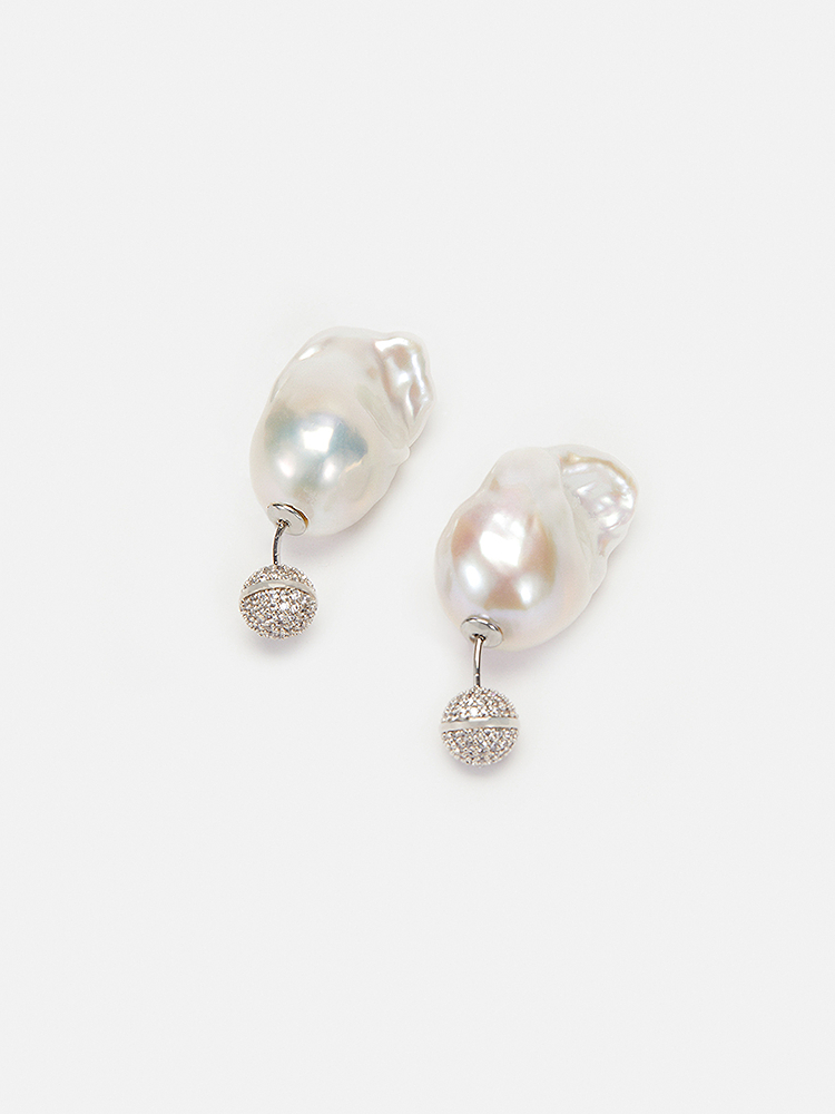 Song of Song歌中歌2024冬季银色巴洛克珍珠耳饰5C34594010