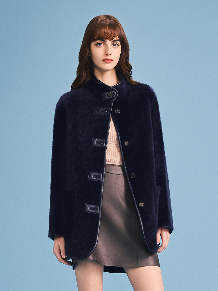 PSALTER诗篇  2026春季新品奢华真皮毛一体皮草外套6C66109203