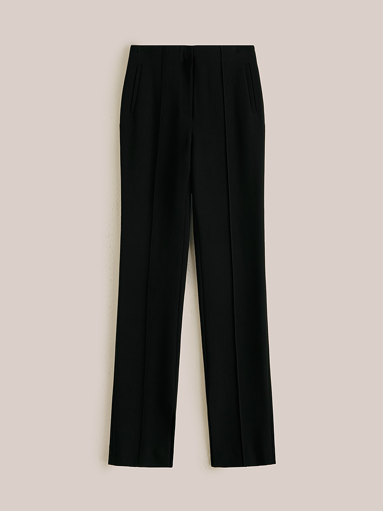 OBBLIGATO奥丽嘉朵2026春季新款进口三醋酸修身直筒开衩烟管裤1C36120190