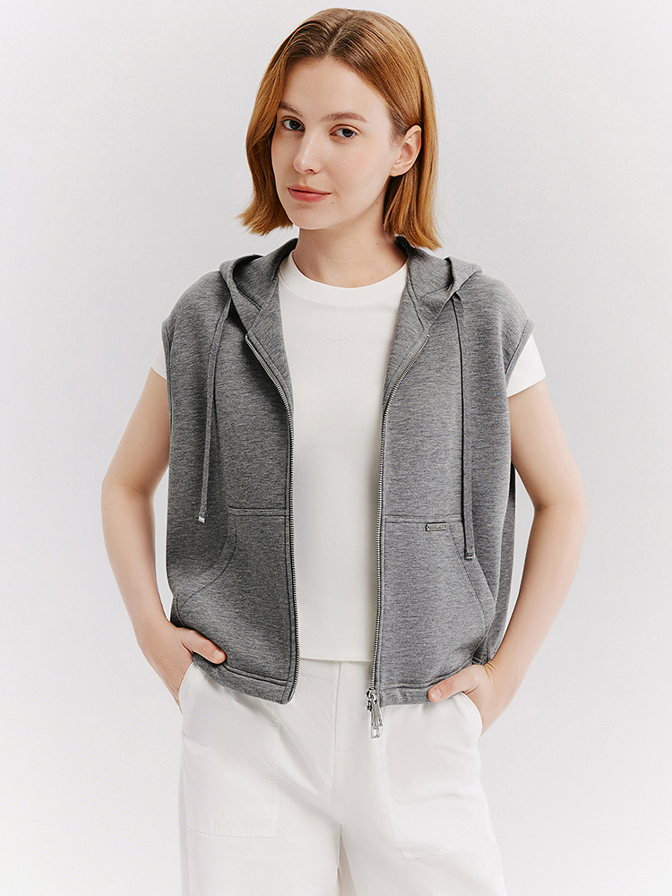 XII BASKET十二篮26春新款连帽无袖拉链卫衣马夹休闲廓形时尚外套7C36101450