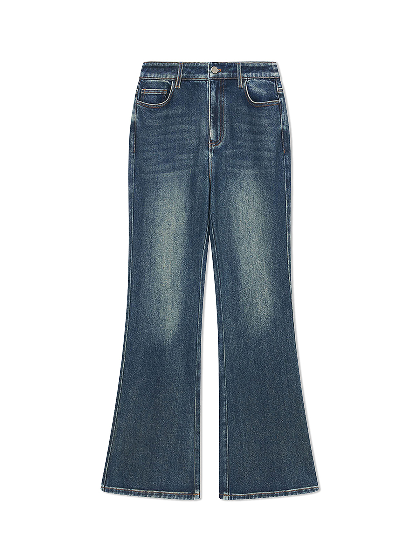 COVERINS2026夏季新款复古蓝色修身微喇牛仔裤CC36220340