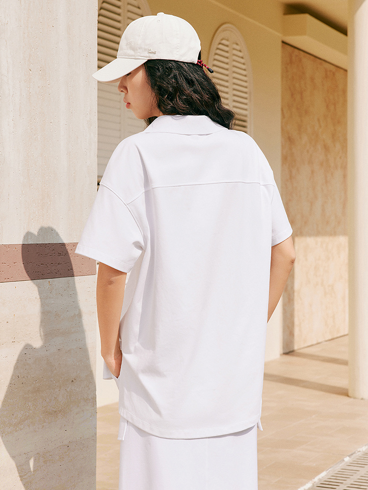 XII BASKET十二篮26夏新款松弛感通勤休闲翻领短袖T恤7C36270020