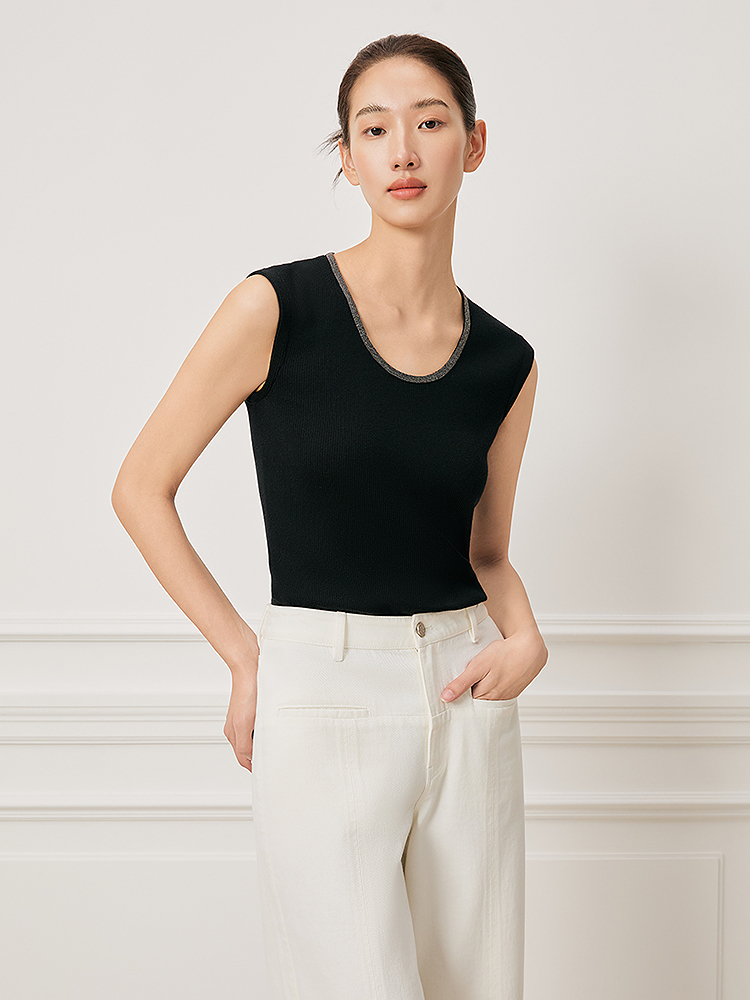 Song of Song歌中歌2026春季新款羊毛蚕丝无袖内搭背心5C36104050