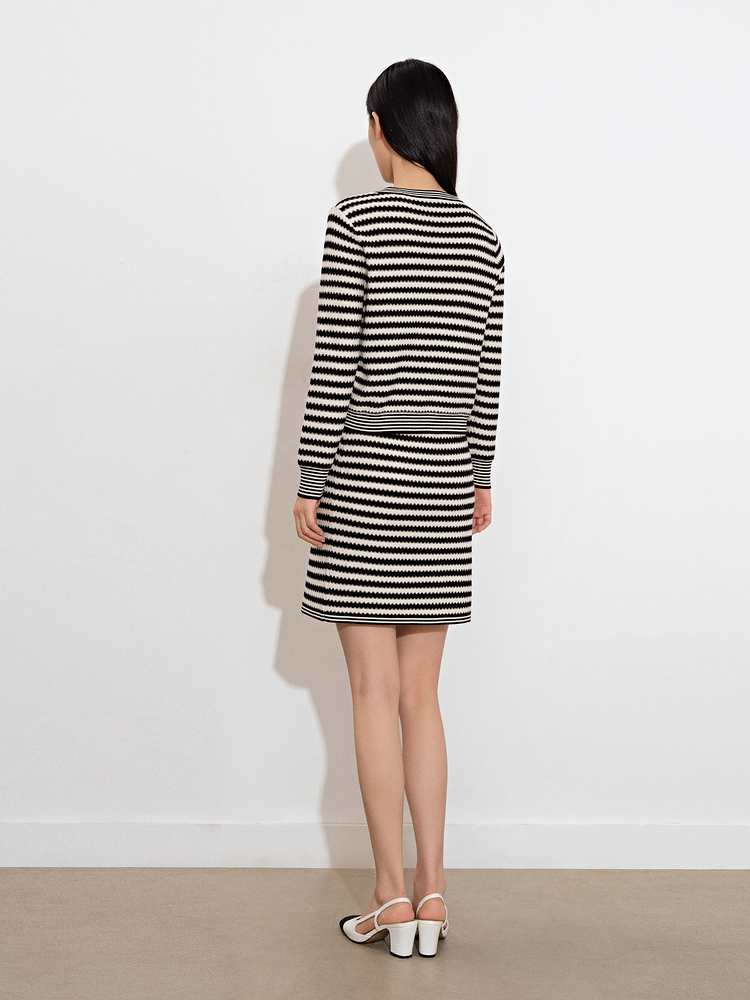 【诗统一下架】PSALTER诗篇 21秋气质条纹百搭毛衫上衣6C41306093