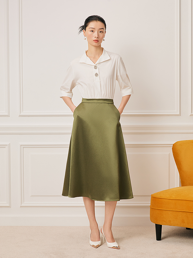 Song of Song歌中歌2026春季假两件拼接通勤衬衫连衣裙5C66105150