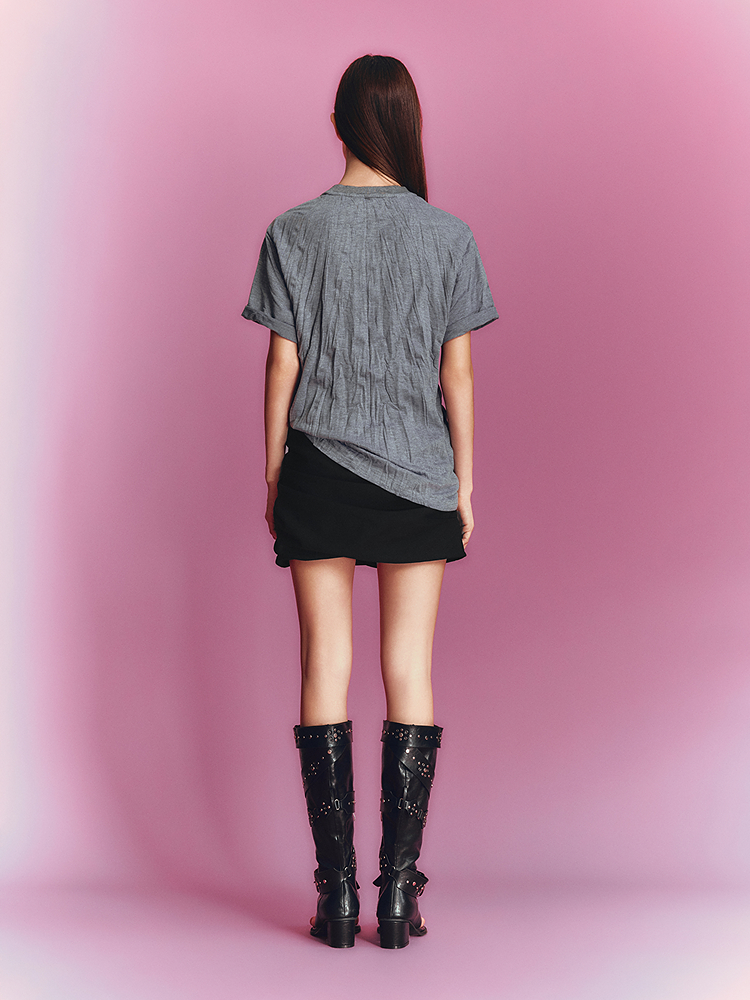 SALT.P可颜 2026夏季新款立体压褶T恤AC36260100