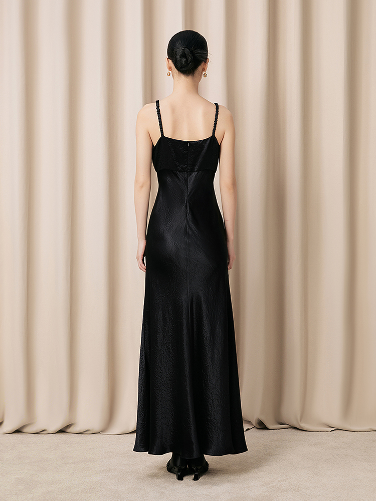 【天然醋酸】Song of Song歌中歌2026夏季新款纹理吊带礼服连衣裙5C36205530