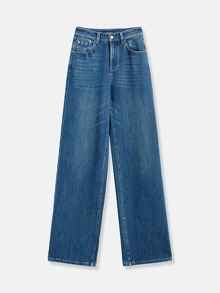 YINER音儿2026春季新款时尚复古棉弹莱赛尔混纺直筒休闲牛仔裤8C36120180