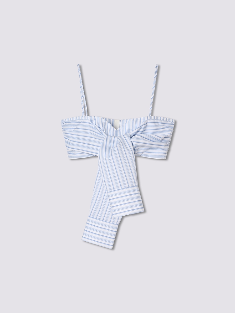 SALT.P可颜 2026夏季新款浅蓝条纹吊带抹胸AC36299050