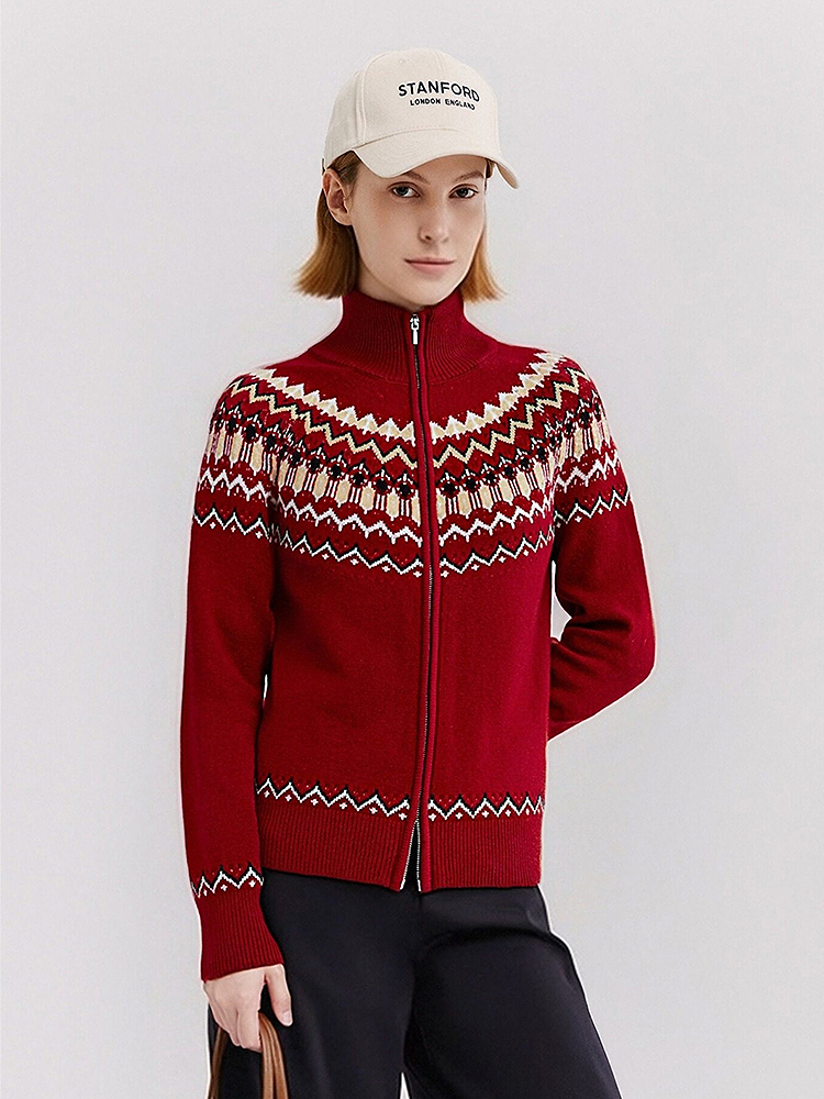 XII BASKET十二篮专选26年春季新款节日氛围感100%羊毛费尔岛开衫7C66106290