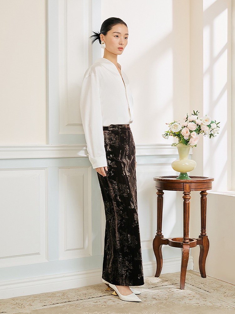 Song of Song歌中歌2026春季新品本白丝棉缎光衬衫5C36130130