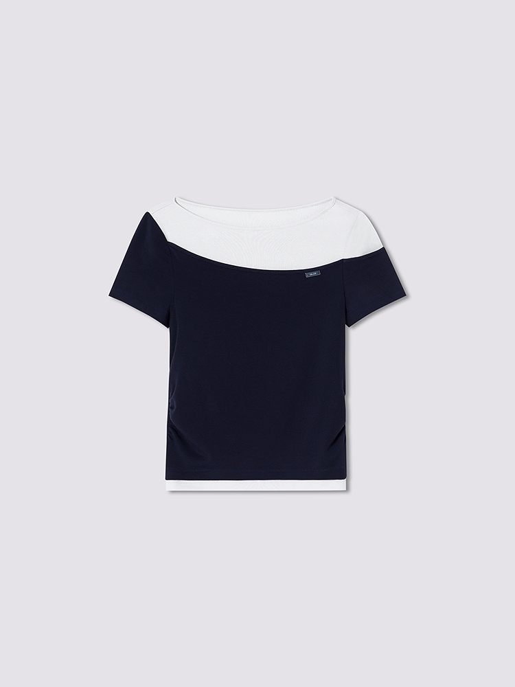 SALT.P可颜 2026夏季新款撞色假两件针织衫AC36260110