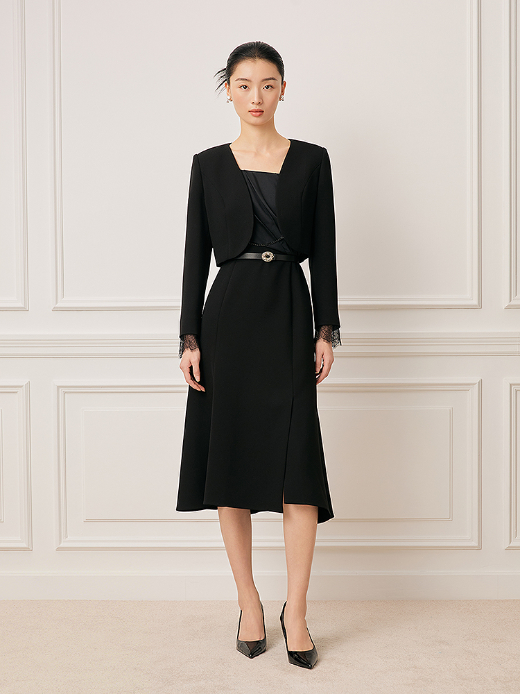 Song of Song歌中歌2026春季新品三醋酸真两件真丝拼接连衣裙5C36105570