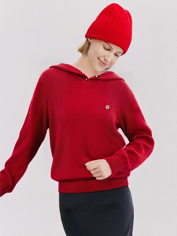 XII BASKET十二篮专选26年春季新款软糯羊毛连帽针织衫7C66106270