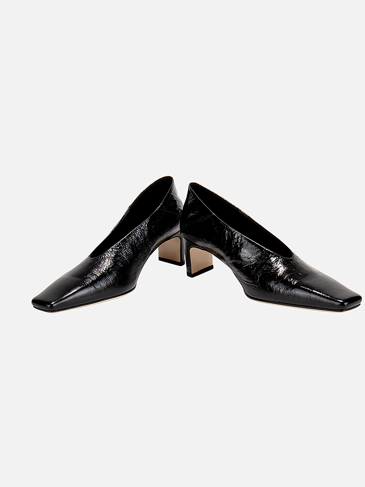 INSUN恩裳2025秋季时髦粗跟牛皮真皮高跟鞋9C35392010