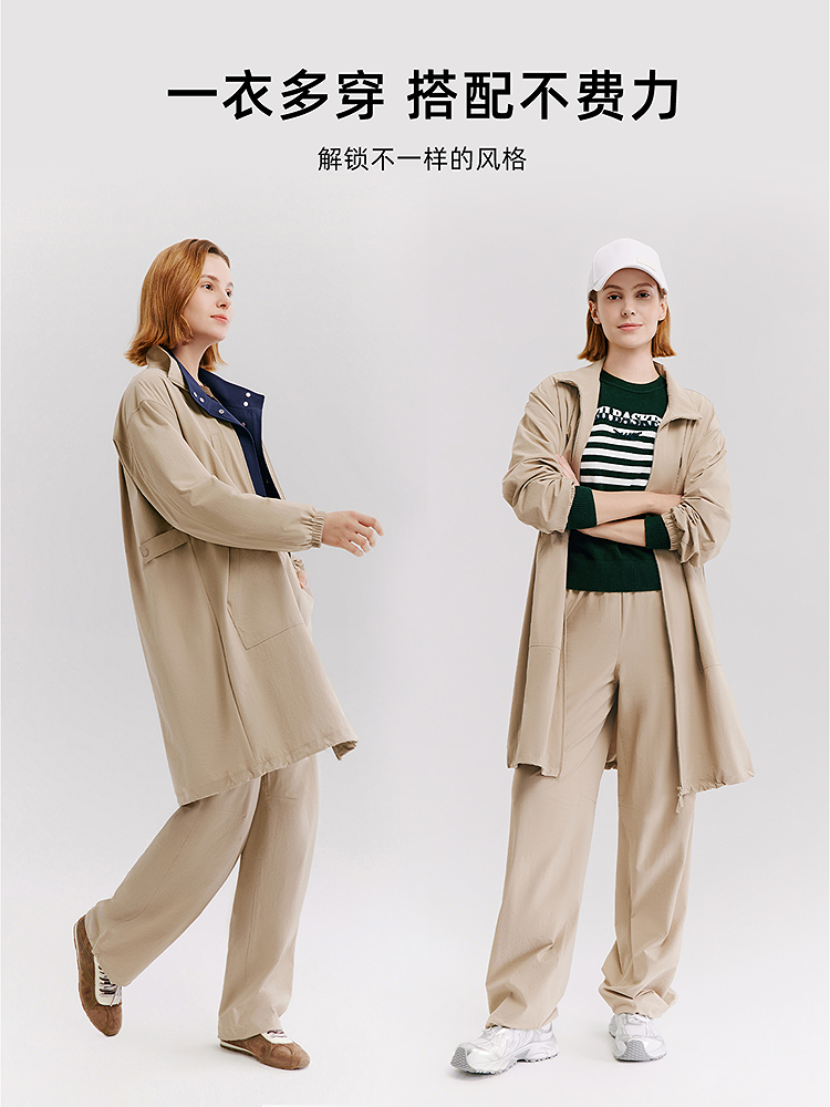 XII BASKET十二篮26春新立领H型中长款风衣防水耐磨复古通勤外套7C36107370