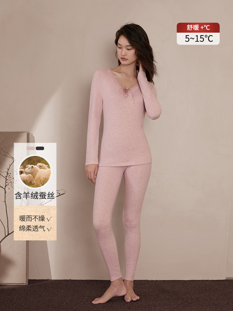 双层加绒加厚芭蕾风保暖套装8J52507080