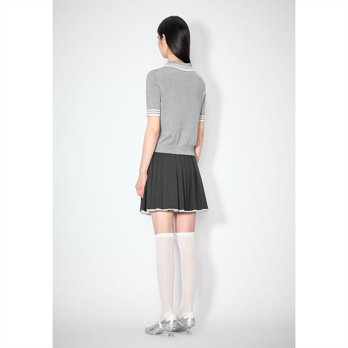 SALT.P可颜 2025夏季新款莱赛尔天丝撞色翻领针织衫AC35206490