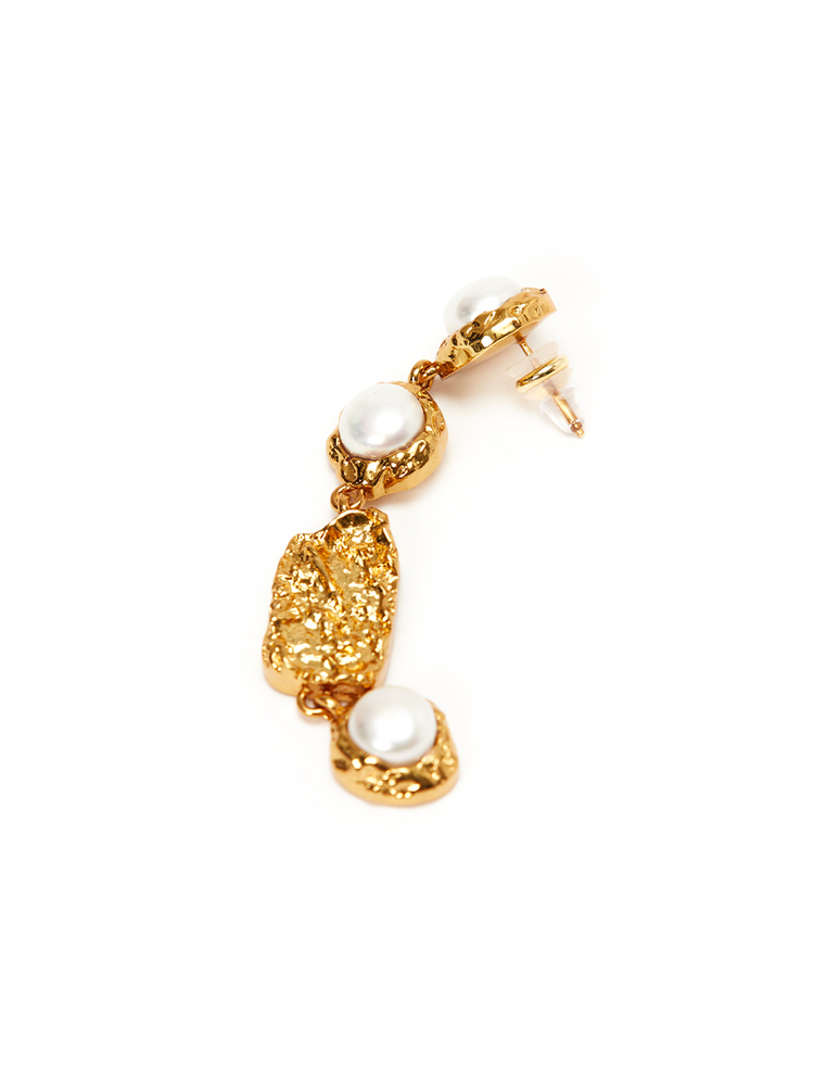 SongofSong歌中歌24春金色浮雕感淡水珍珠耳环5C34194040