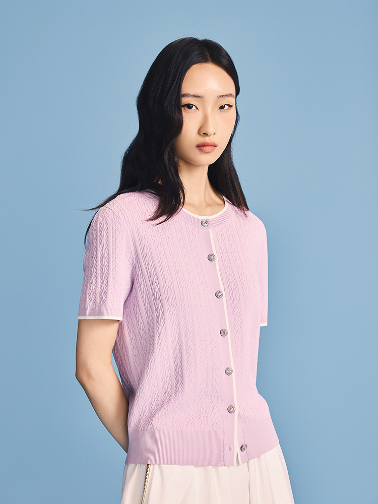 PSALTER诗篇 2026夏季新款曲珠凉感针织衫6C66206433