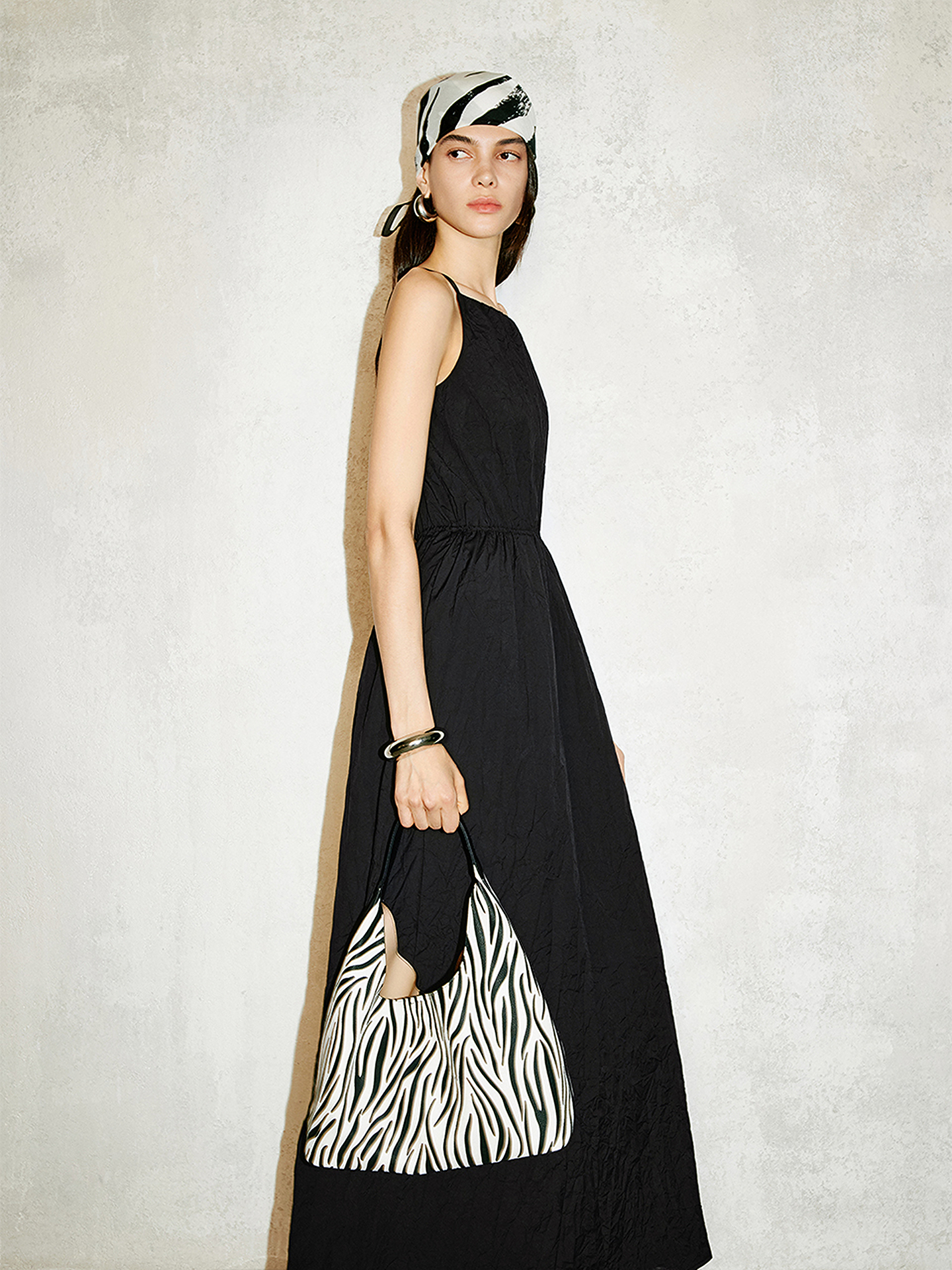 COVERINS2026夏新款黑色牛皮革斑马纹手拎包CC36291010