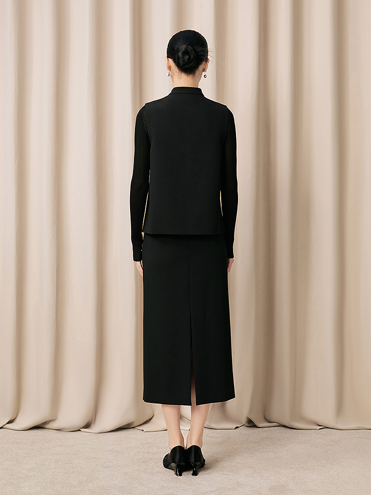 【梅绽枝头】Song of Song歌中歌2026春季新款韩国四面弹钉珠半裙5C36150170