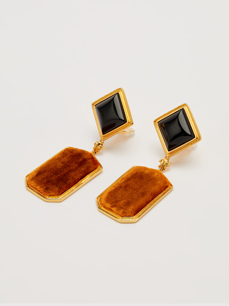 SongofSong歌中歌2024秋季金色撞色巴洛克耳环5C34394010