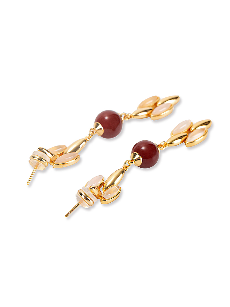 SongofSong歌中歌2025金色红玛瑙时尚耳环5C35594030