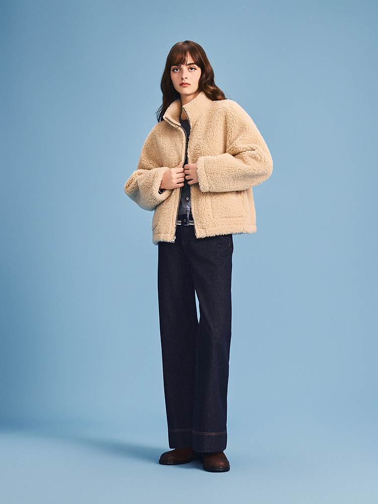 PSALTER诗篇 2026春季新款双面穿羊羔绒毛呢外套6C66110203