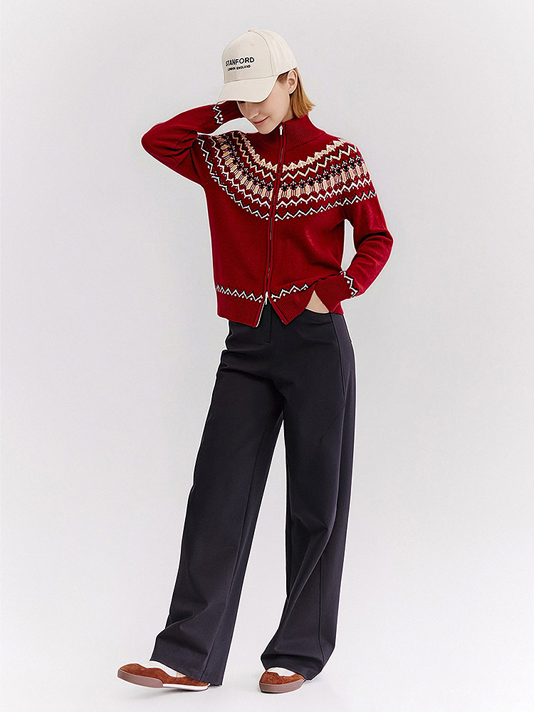 XII BASKET十二篮专选26年春季新款节日氛围感100%羊毛费尔岛开衫7C66106290