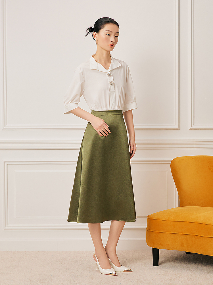 Song of Song歌中歌2026春季假两件拼接通勤衬衫连衣裙5C66105150